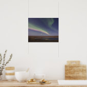 Gordijnen van gekleurde noordelijke lichten poster (Keuken)