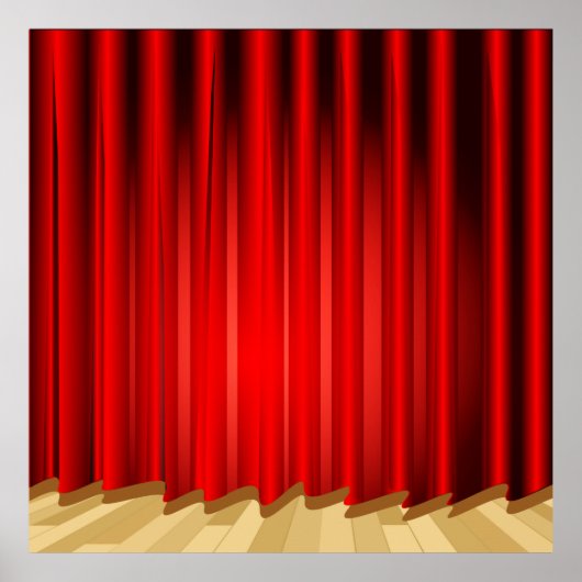 Gordijnschool/Portret Fotocabine Achtergrond Poster (Voorkant)