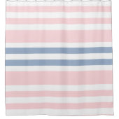 Gordijnstripes roze & wit blauw douchegordijn (Voorkant)