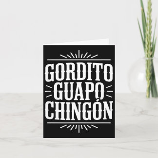 Gordito guapo chingon funny vintage western saying kaart