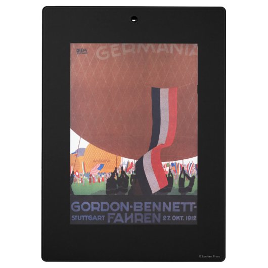 Gordon Bennett Hot-Air Ballonras Klembord (Achterkant)