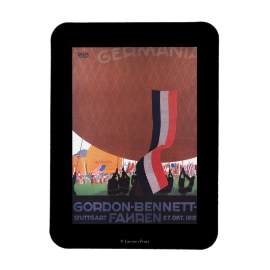 Gordon Bennett Hot-Air Ballonras Magneet (Verticaal)
