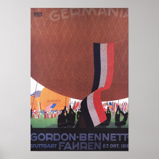 Gordon Bennett Hot-Air Ballonras Poster (Voorkant)
