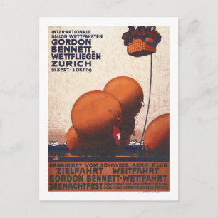 Gordon Bennett Hot-Air Ballonras Poster Briefkaart