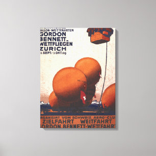 Gordon Bennett Hot-Air Ballonras Poster Canvas Afdruk