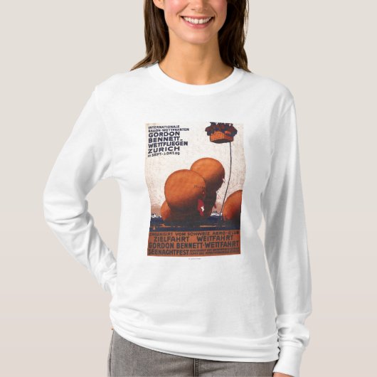 Gordon Bennett Hot-Air Ballonras Poster T-shirt (Voorkant)