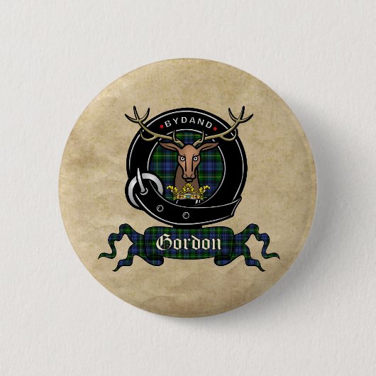 Gordon Clan Badge Buttonnen Ronde Button 5,7 Cm (Voorkant)