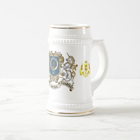 Gordon Clan Badge & Eenhoorn Bierpul (Voorkant rechts)