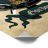 Gordon Clan Badge & Tartan 8,5x11 Poster (Hoek)
