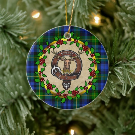 Gordon Clan Badge & Tartan Persoonlijke mas Keramisch Ornament (Boom)