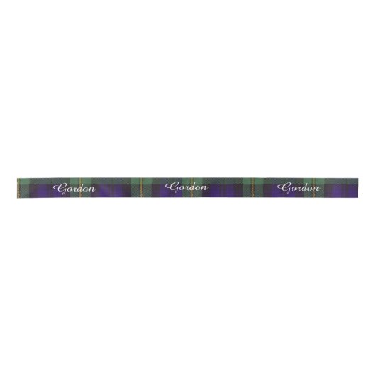 Gordon clan Pset Scottish tartan Satijnen Lint (Voorkant)