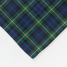 Gordon Clan Royal Blue en Green Tartan Fleece Deken