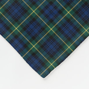 Gordon Clan Royal Blue en Green Tartan Fleece Deken