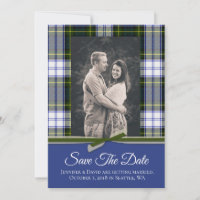 Gordon Dress Plaid Bruiloft Save the Date Kaart