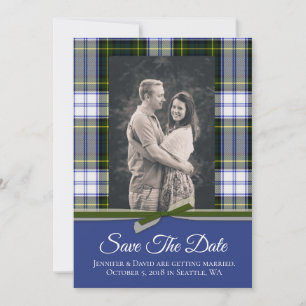 Gordon Dress Plaid Bruiloft Save the Date Kaart