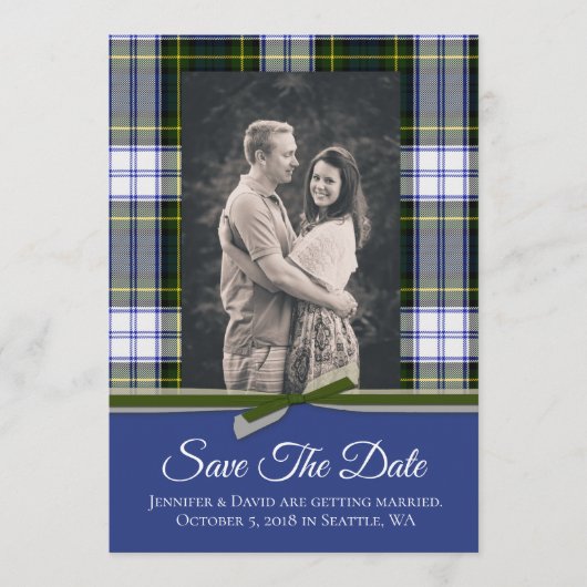 Gordon Dress Plaid Bruiloft Save the Date Kaart (Voorkant)