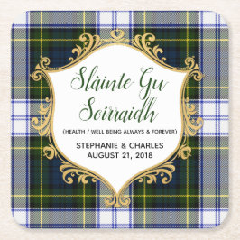 Gordon Dress Plaid Gaelic Trouwpapier Onderzetters