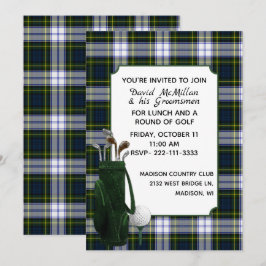 Gordon Dress Plaid Groom's Golf Party Uitnodiging
