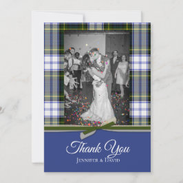 Gordon Dress Plaid Huwelijksfoto Dank u kaart