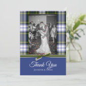 Gordon Dress Plaid Huwelijksfoto Dank u kaart (Staand voorkant)