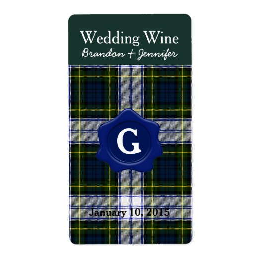 Gordon Dress Pset Wedding Mini Wine Labels (Voorkant)