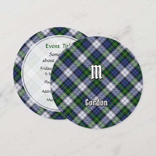 Gordon Dress Tartan Invitation Kaart (Voorkant / Achterkant)