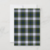 Gordon Dress Tartan Plaid Bruiloft RSVP Kaart (Achterkant)