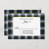 Gordon Dress Tartan Plaid Bruiloft RSVP Kaart (Voorkant / Achterkant)