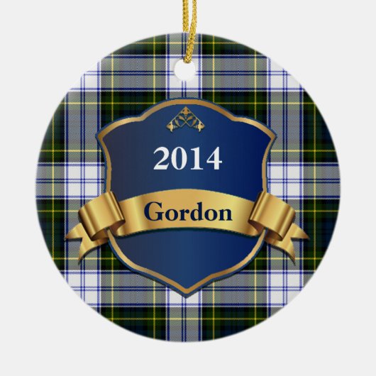 Gordon Dress Tartan Pset - aangepast versienummer Keramisch Ornament (Voorkant)