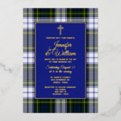 Gordon Dress Tartan Pset Wedding Folie Uitnodiging (Voorkant)