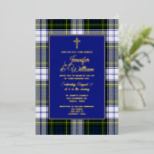 Gordon Dress Tartan Pset Wedding Folie Uitnodiging (Staand Voorkant)