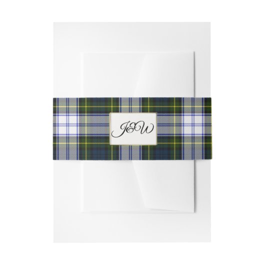 Gordon Dress Tartan Wedding Belly Band Uitnodigingen Wikkel (Voorkant Voorbeeld)
