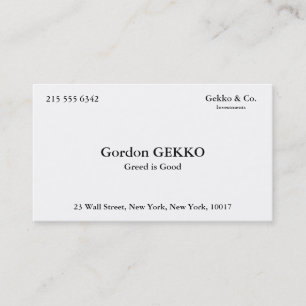 Gordon Gekko Visitekaartjes