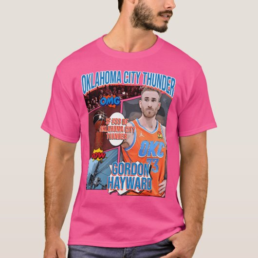 Gordon Hayward Basketball Art Thunder 1 T-shirt (Voorkant)