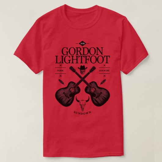 Gordon Lightfoot akoestische gitaar  Logo T-shirt (Design voorkant)