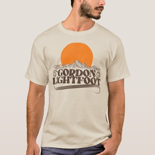 Gordon Lightfoot Rising Sun Classic Folk Singer T-shirt (Voorkant)