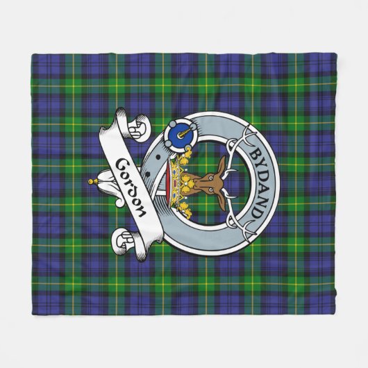 Gordon Modern Clan Badge Tartan Pset Fleece Deken (Voorkant (Horizontaal))