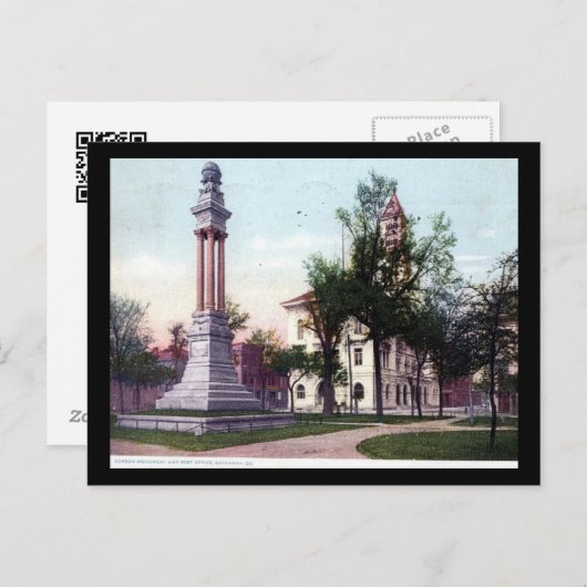 Gordon Monument Savannah Georgia 1909 Briefkaart (Voorkant / Achterkant)