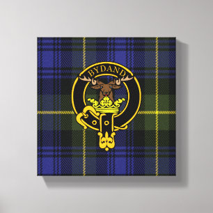 Gordon Scottish Crest en Tartan Canvas print