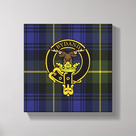Gordon Scottish Crest en Tartan Canvas print (Voorkant)