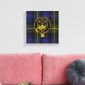 Gordon Scottish Crest en Tartan Canvas print (Insitu (Woonkamer))