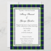 Gordon Scottish Wedding Invitation Kaart (Voorkant)