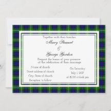 Gordon Scottish Wedding Invitation