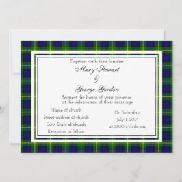 Gordon Scottish Wedding Invitation Kaart