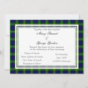 Gordon Scottish Wedding Invitation Kaart
