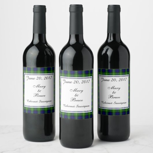 Gordon Scottish Wedding Wine Label Wijn Etiket (Flessen)