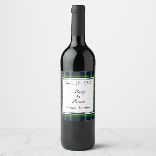 Gordon Scottish Wedding Wine Label Wijn Etiket (Voorkant)
