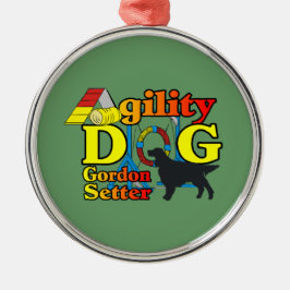 Gordon Setter Agility Metalen Ornament