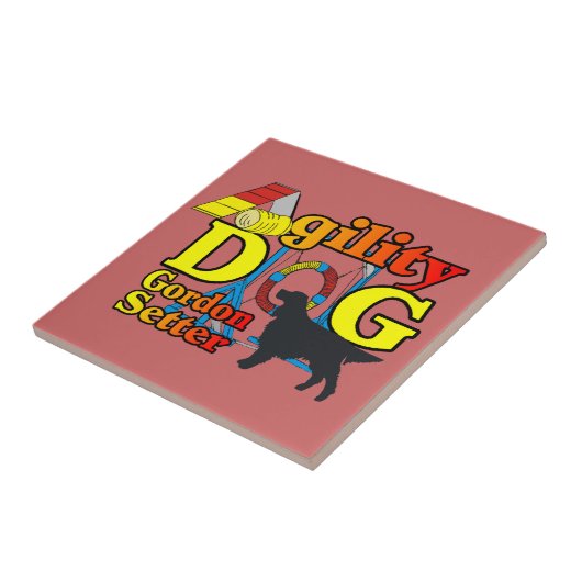 Gordon Setter Agility Tegeltje (Zijkant)