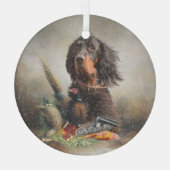 Gordon Setter art Glas Ornament (Achterkant)